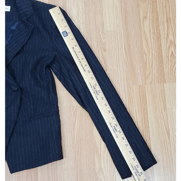 NWT Crippen size S wool alpaca blend long sleeve striped 2 buttons blazer navy - Picture 11 of 11